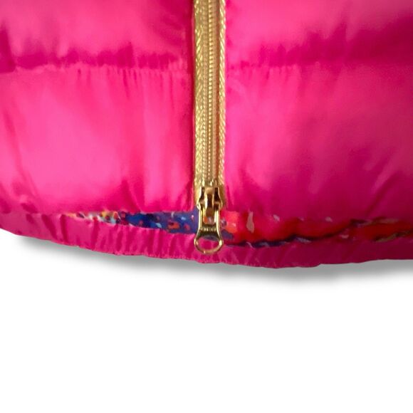 Lilly Pulitzer Vest Womens Small Pink Down Full Zip Allie Packable Vest - Picture 3 of 10